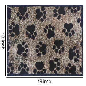 Set of 6 Cloth Placemats 100% Cotton Dog Paw cat pet Design Jacquard Collection, Machine Washable, Everyday Use for Dinner Table By MyMadison Home (13 X 18 Inch) (Brown)