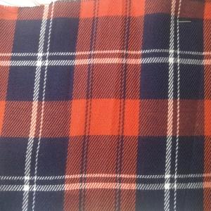 Red check twill fabric
