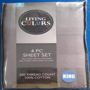 100% Cotton Sheet Set Stock 1 flatsheet, 1 fitted sheet, 2 Pillows