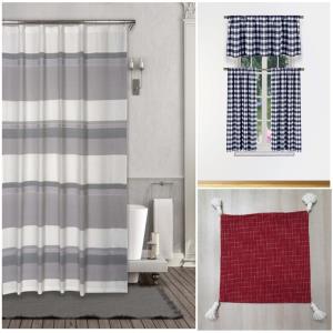 Shower Curtain,Kitchen Curtain and Cushion cover Stock