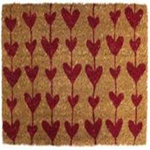 Heart printed PVC Coir  mat Stock