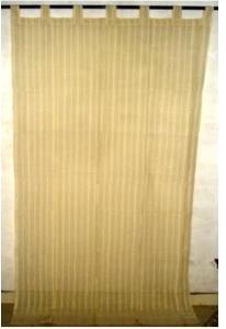 Cotton Linen Stripes Ribbed Weave Curtains 