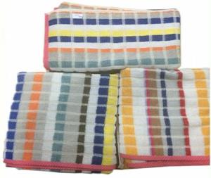 Yarn Dyed Organized Sheared Terry Bath Towel Stock