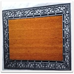 Fancy Color Coir Brush Rubber Grillmat Asst-Color