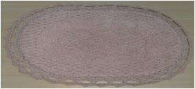 Tufted Bathmat Ovel with Fringe