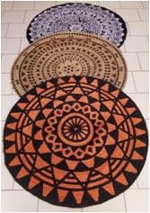 Round Braided Jute printed Rug