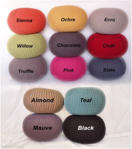 100% Cotton Knitted POUF STOCK