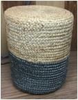 100% Jute Pouf with 