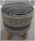 100% Cotton Pouf wit