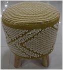 100% Cotton Stool with wooden frame inside ( 3 legs)