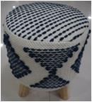 100% Cotton Stool with wooden frame inside ( 3 legs)