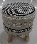 100% Cotton Stool with wooden frame inside ( 3 legs)