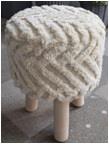 100% Cotton Stool with wooden frame inside ( 3 legs)