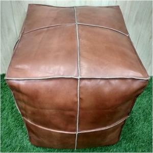 Tan Leather Cube Pou