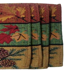 PRAKARTIK BY INDUARTS Cotton Jacquard Tropical Print Rectangular Placemat (33X47 cm, Multicolour) -Set of 4