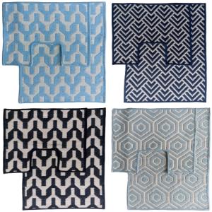 100% Cotton Designer 2pc Dobbie Rug Set Stock