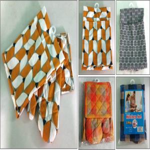 3 Pc Set- Apron, Oven mitt & Pot Holder Stock