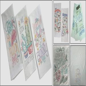 100% Cotton Embroidered Kitchen Towel Set Of 3 Stock