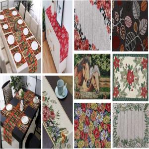 Cotton Jacquard Runner and Placemats Stock