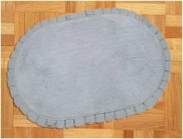 Oval Bathmat With Cotton Pleated Fringe Stock