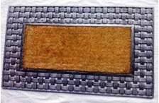 Fancy Color Coir Brush Rubber Grill Mat Stock