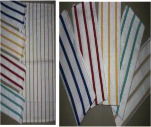 Single clr stripe Kitchen Towel Stock