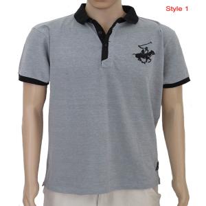 Mens Grindled Yarn Fancy Polo