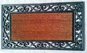 Fancy Color Coir Brush Rubber Grill Mat Stock